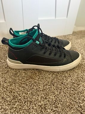 Converse Black High-Top Sneakers with Teal Interior